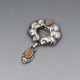 Rare William Fuglede Amber 830 Silver Brooch