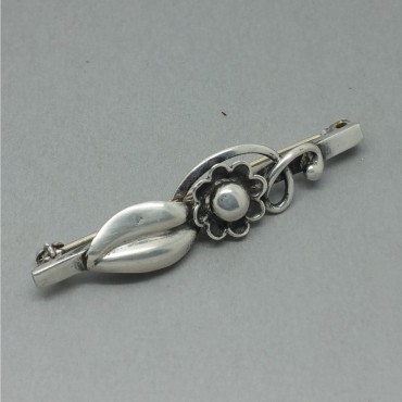 1940's Gottfred Henry Hoppe Denmark 830 Silver Flower Brooch