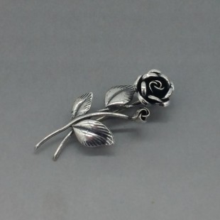 TEKA , Germany, Sterling Silver Rose Brooch