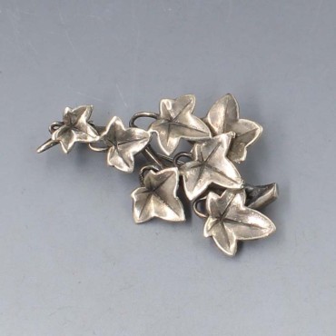 Bernard Instone Silver Leaf Brooch