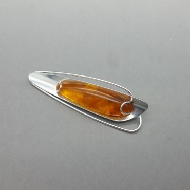 FISCHLAND Germany Amber Modernist Brooch