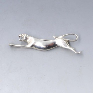 Sterling Silver Mexico Jaguar Brooch