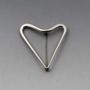 Bent Knudsen Silver Heart Brooch