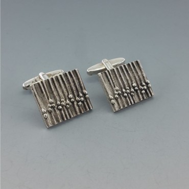 Textured Modernist 800 Silver Cufflinks