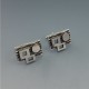 Geometric Modernist 835 Silver Cufflinks