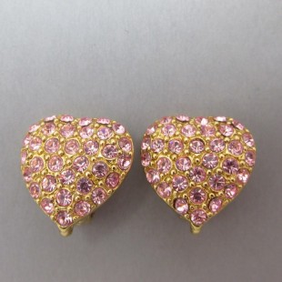 YSL Pink Heart Crystal Earrings 