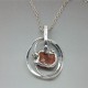  Danish Amber and Sterling Silver Large Pendant Marked Denmark