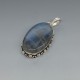 Large Oval Labradorite and Sterling Silver Pendant 