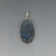 Oval Labradorite and Sterling Silver Pendant 