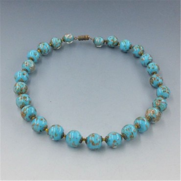 Beautiful Vintage Venetian Blue Sommerso Beads