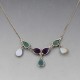 Amethyst, Apatite, and  Moonstone Necklace