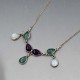 Amethyst, Apatite, and  Moonstone Necklace