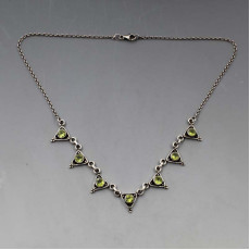 Peridot and Sterling Silver Necklace