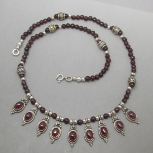 Garnet and Sterling Silver Necklace