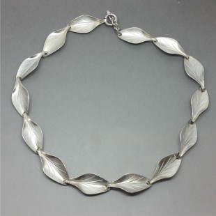 Hermann Siersbol Sterling Silver Leaf Necklace