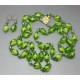 Gorgeous 1950's Vintage Czech Green Givre Glass Beads and Earrings