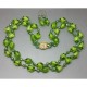  1950's Vintage Czech Green Givre Glass Beads and Earrings