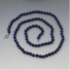 Long Lapis Lazuli Beads Set 