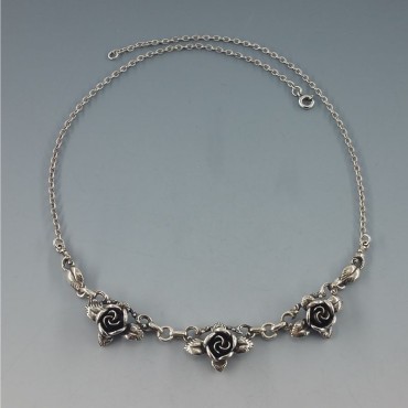  Theodor Klotz, TEKA, 835 Silver Rose Necklace