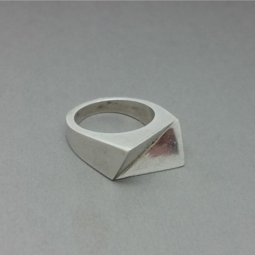 Arne Johansen Denmark Geometric Modernist Silver Ring