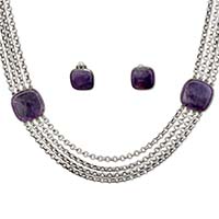 Bjorn rajalin amethyst necklace an earrings set