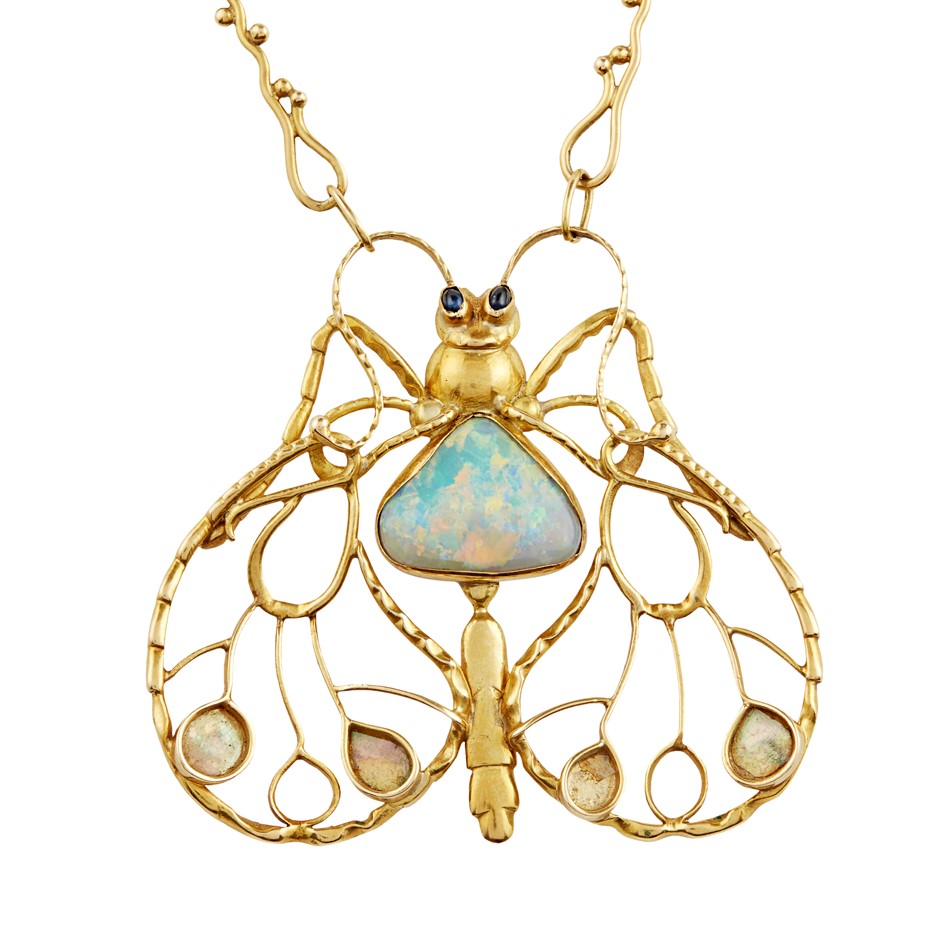 Erik Magnussen stylised butterfly gemstone pendant