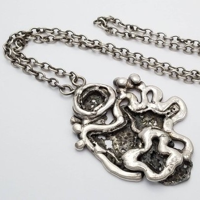 Jacob Hull silver crater statement necklace